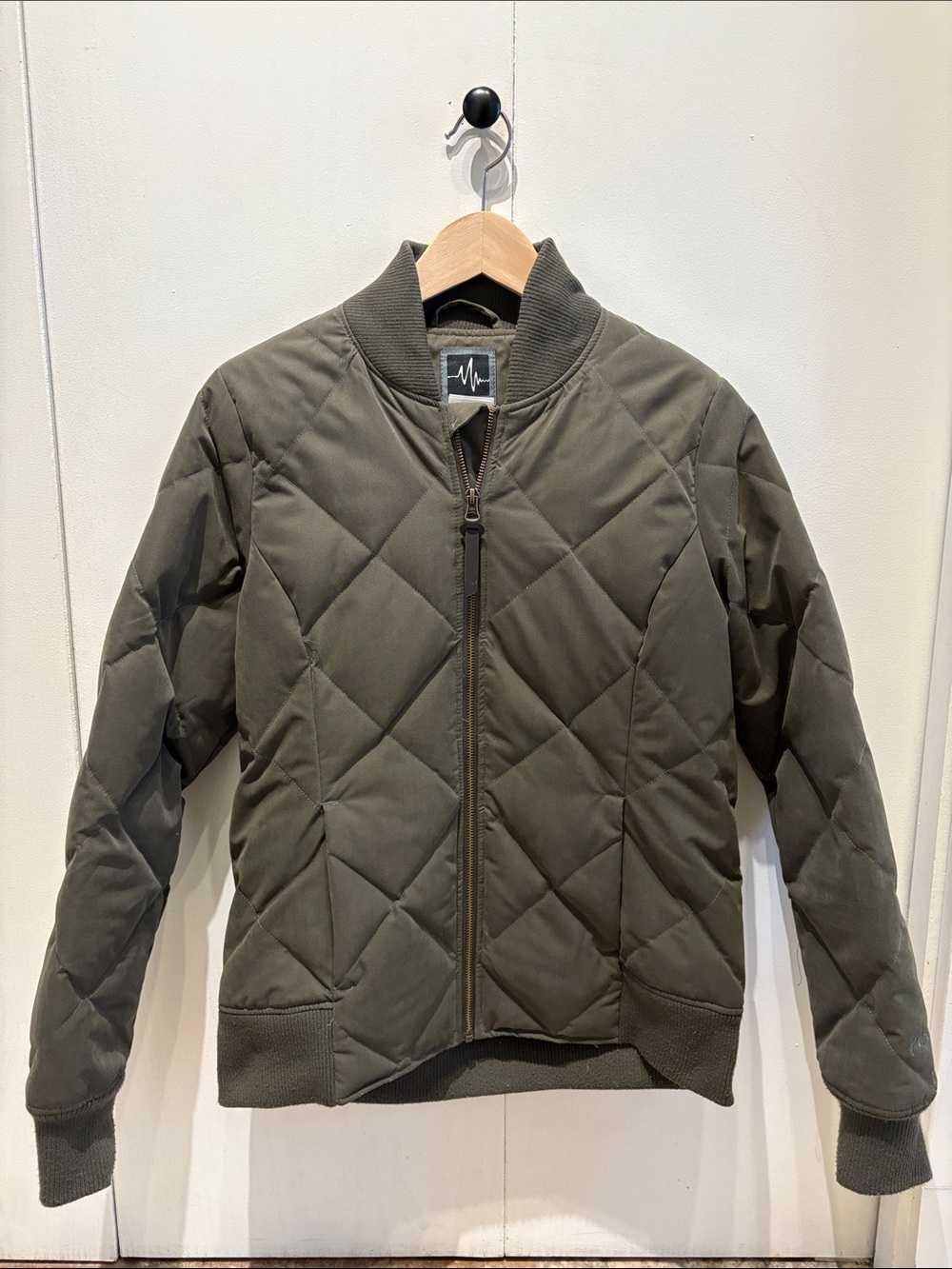 Quilted Bomber Jacket - Olive Green